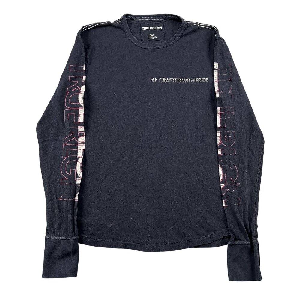 True Religion Long Sleeve T-Shirt Mens XL Crafted With Pride Black Tee